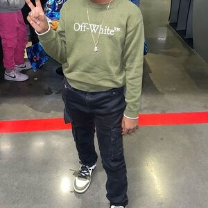 Off-White Kids Olive Green Sweater